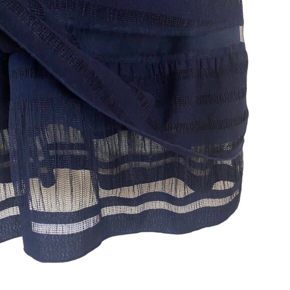 Foxiedox Tiered Lace Panel Sheath Lace Cocktail Dress Navy Blue - Picture 6 of 10